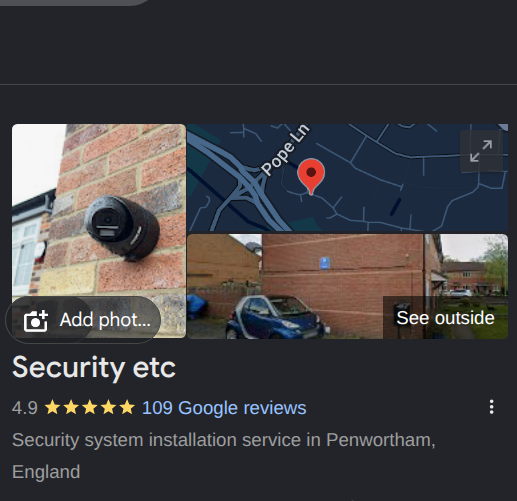 Security etc — 4.9 stars, 109 Google reviews